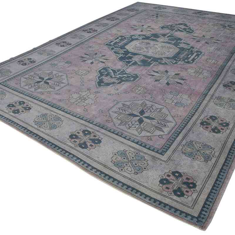 New Hand Knotted Wool Oushak Rug - 9' 7" x 13' 5" (115" x 161") - K0040519