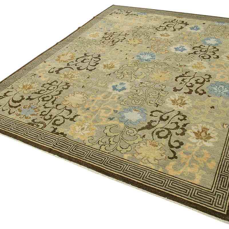 New Hand Knotted Wool Oushak Rug - 8'  x 9' 11" (96" x 119") - K0040542