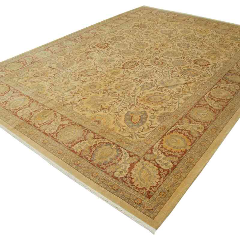 New Hand Knotted Wool Oushak Rug - 8' 6" x 11' 8" (102" x 140") - K0040544