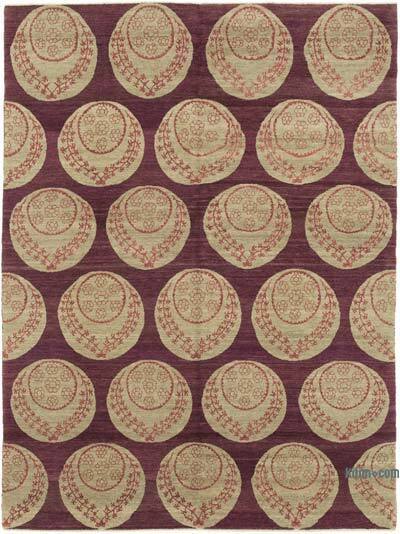 New Hand Knotted Wool Oushak Rug - 5' 11" x 8' 1" (71" x 97")