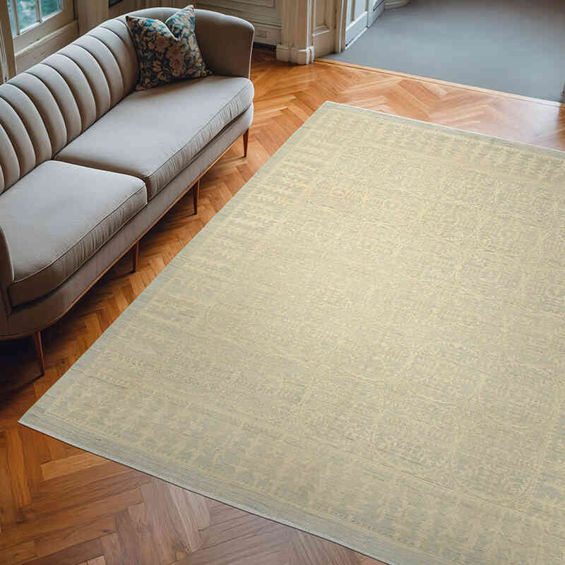 New Hand Knotted Wool Oushak Rug - 7' 9" x 9' 1" (93" x 109") - K0040573