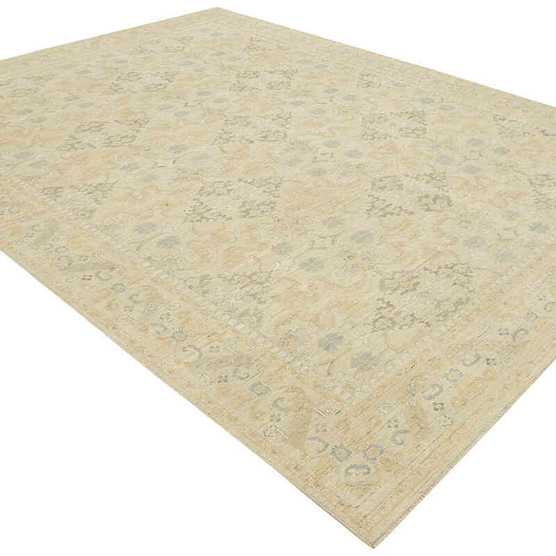 New Hand Knotted Wool Oushak Rug - 9'  x 11' 7" (108" x 139") - K0040574