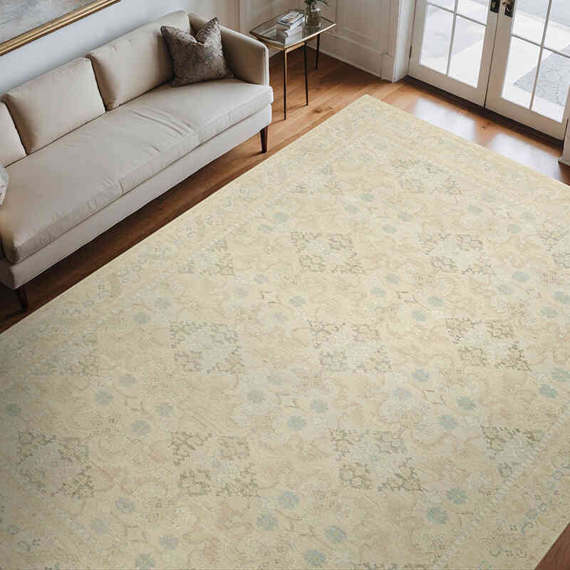 New Hand Knotted Wool Oushak Rug - 9'  x 11' 7" (108" x 139") - K0040574