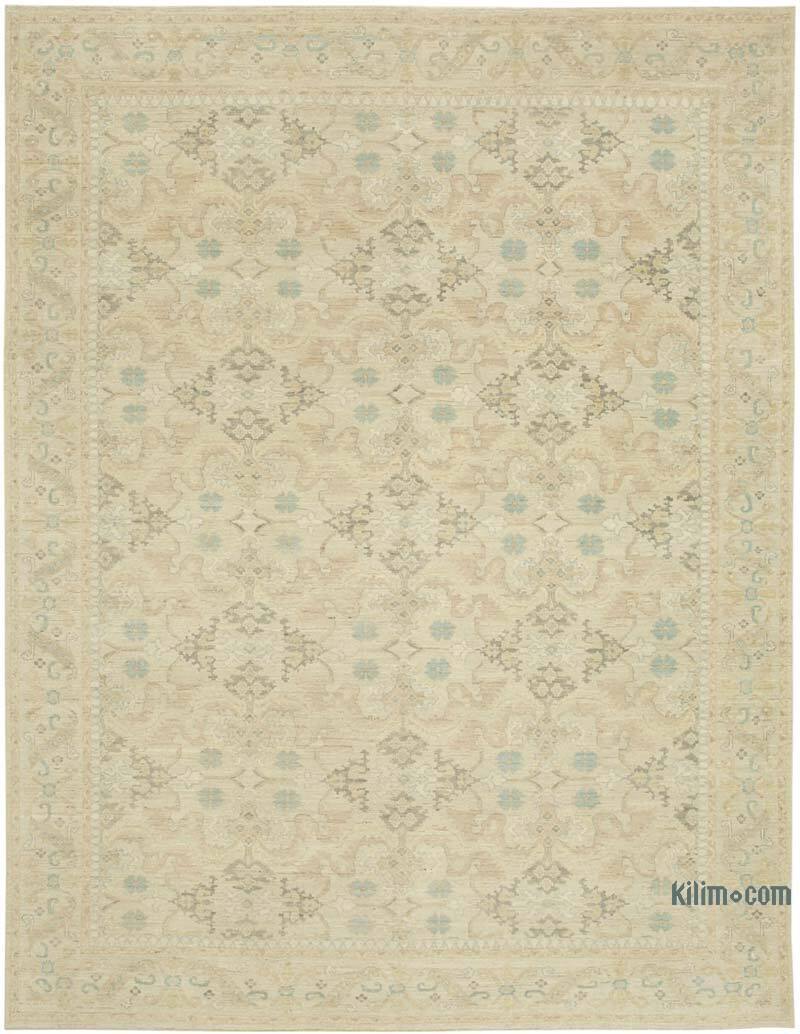 New Hand Knotted Wool Oushak Rug - 9'  x 11' 7" (108" x 139") - K0040574
