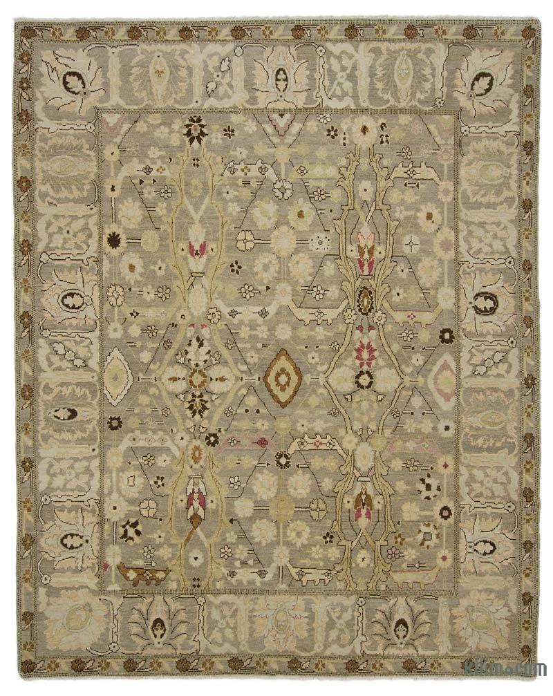 New Hand Knotted Wool Oushak Rug - 7' 10" x 9' 10" (94" x 118") - K0040577