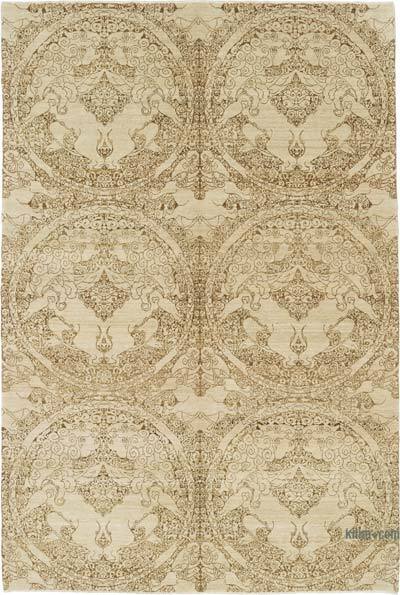 New Hand Knotted Wool Oushak Rug - 6'  x 8' 11" (72" x 107")