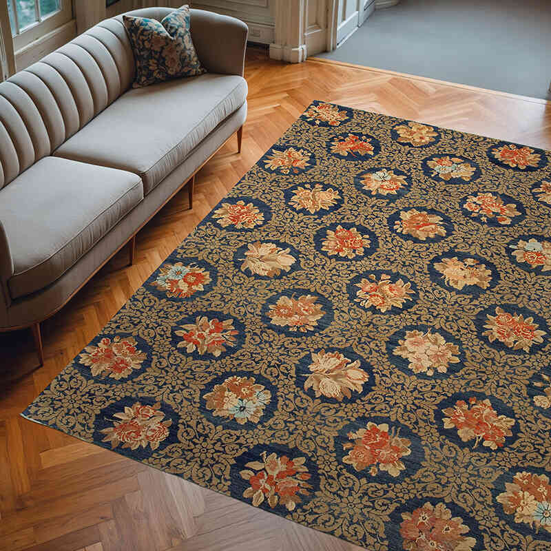 New Hand Knotted Wool Oushak Rug - 8'  x 9' 11" (96" x 119") - K0040603