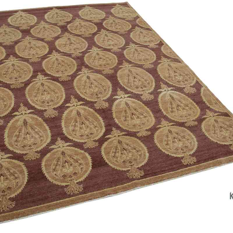 New Hand Knotted Wool Oushak Rug - 5' 10" x 8'  (70" x 96") - K0040606