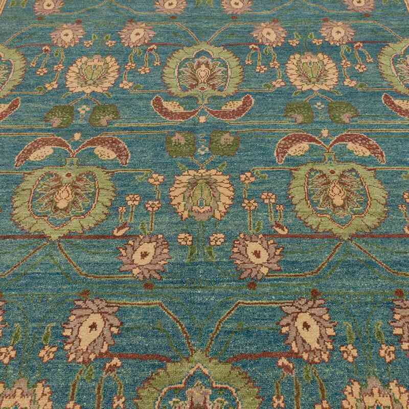 Blue New Hand Knotted Wool Oushak Rug - 8' 2" x 9' 11" (98" x 119") - K0040614