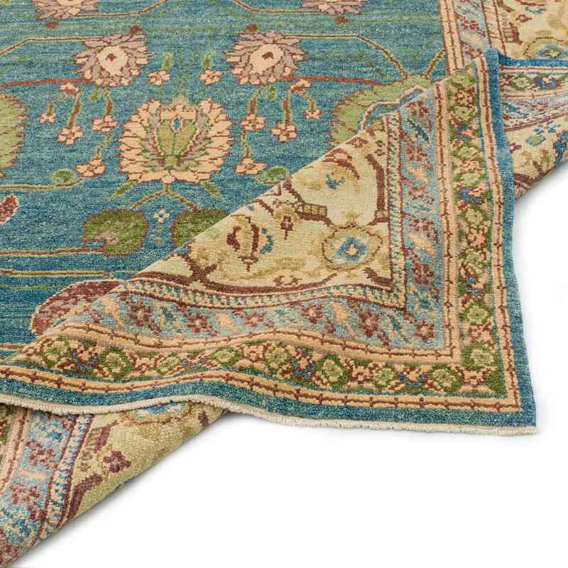 Blue New Hand Knotted Wool Oushak Rug - 8' 2" x 9' 11" (98" x 119") - K0040614