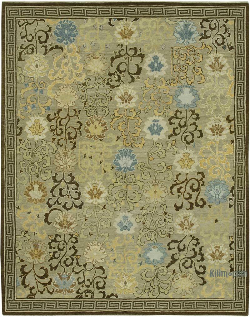 New Hand Knotted Wool Oushak Rug - 7' 11" x 10'  (95" x 120") - K0040615
