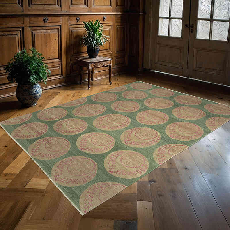 Nueva Alfombra Oushak Tejida a Mano - 176 cm x 243 cm - K0040622