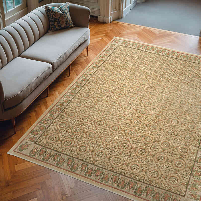 New Hand Knotted Wool Oushak Rug - 7' 10" x 10'  (94" x 120") - K0040631