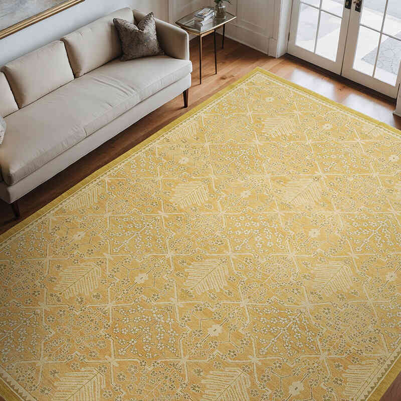 New Hand Knotted Wool Oushak Rug - 9' 1" x 12'  (109" x 144") - K0040633