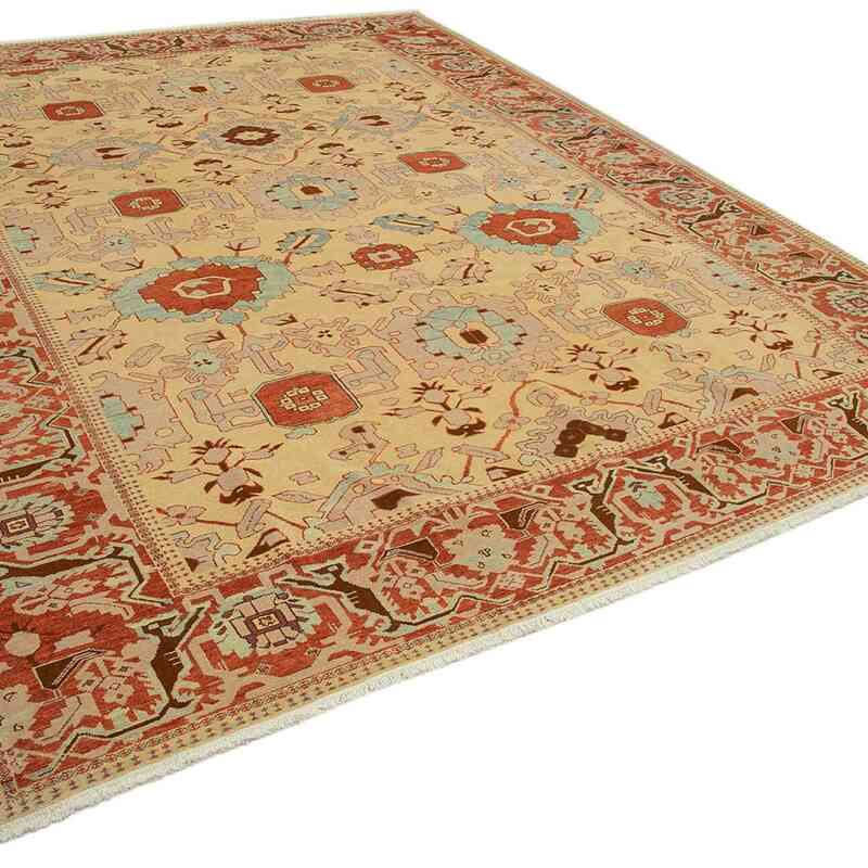 New Hand Knotted Wool Oushak Rug - 9' 2" x 11' 6" (110" x 138") - K0040643