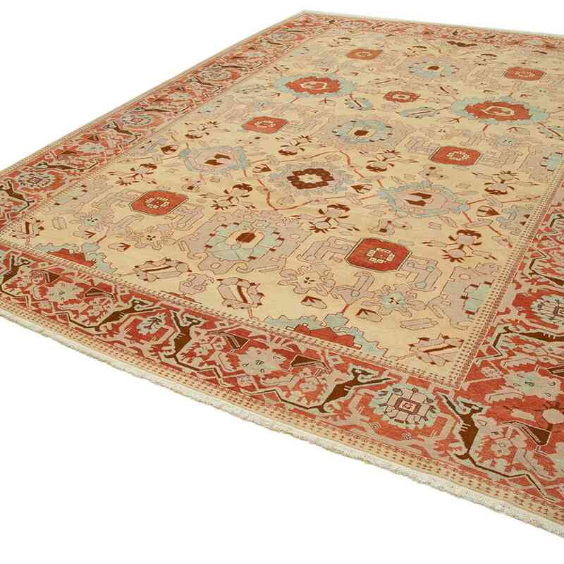 New Hand Knotted Wool Oushak Rug - 9' 2" x 11' 6" (110" x 138") - K0040643