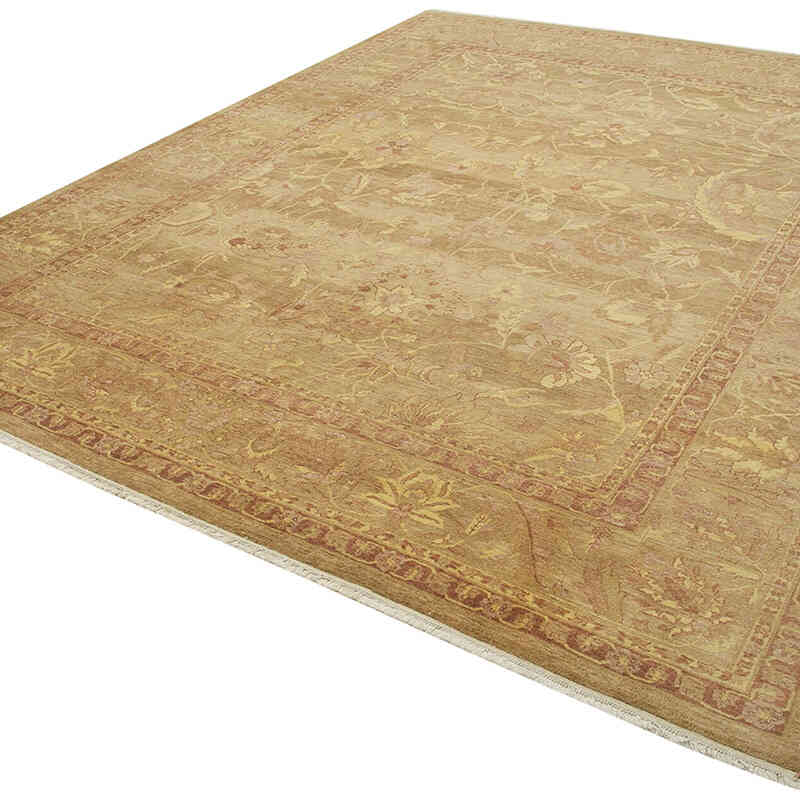 New Hand Knotted Wool Oushak Rug - 9' 1" x 11' 10" (109" x 142") - K0040653