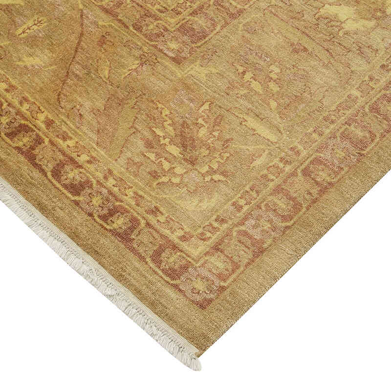 New Hand Knotted Wool Oushak Rug - 9' 1" x 11' 10" (109" x 142") - K0040653