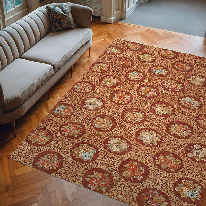 New Hand Knotted Wool Oushak Rug - 7' 9" x 10' 6" (93" x 126") - K0040656