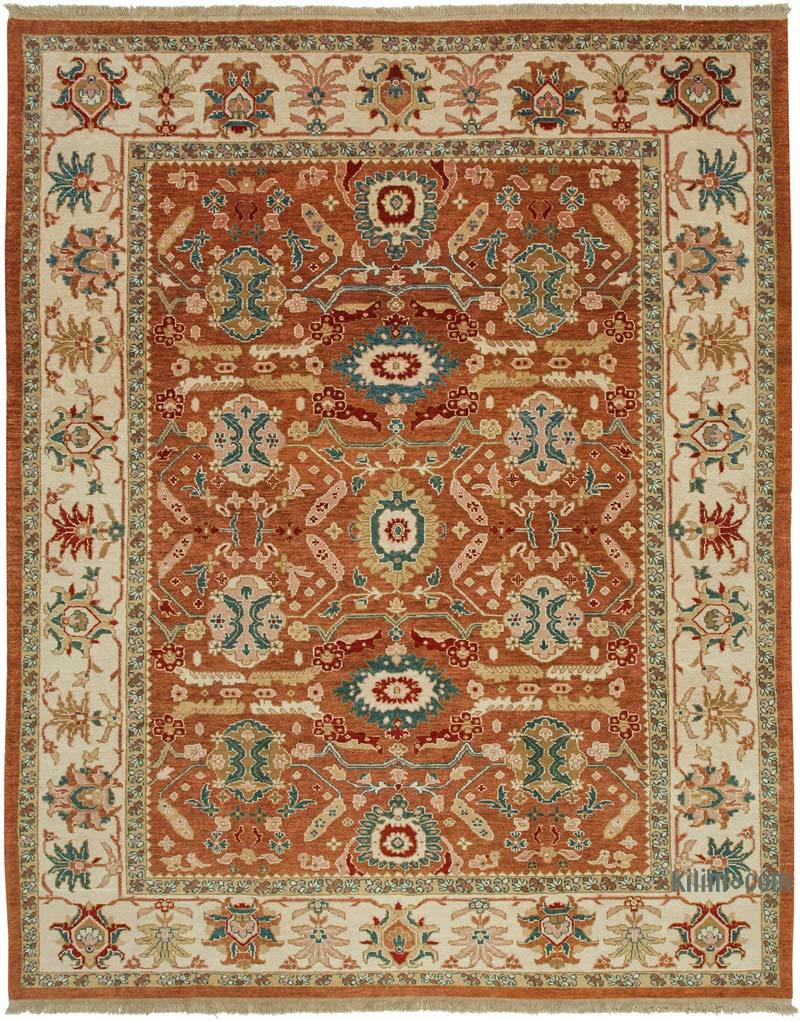 New Hand Knotted Wool Oushak Rug - 9' 2" x 11' 10" (110" x 142") - K0040664
