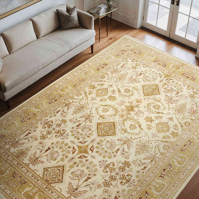 New Hand Knotted Wool Oushak Rug - 8' 9" x 11' 11" (105" x 143") - K0040713