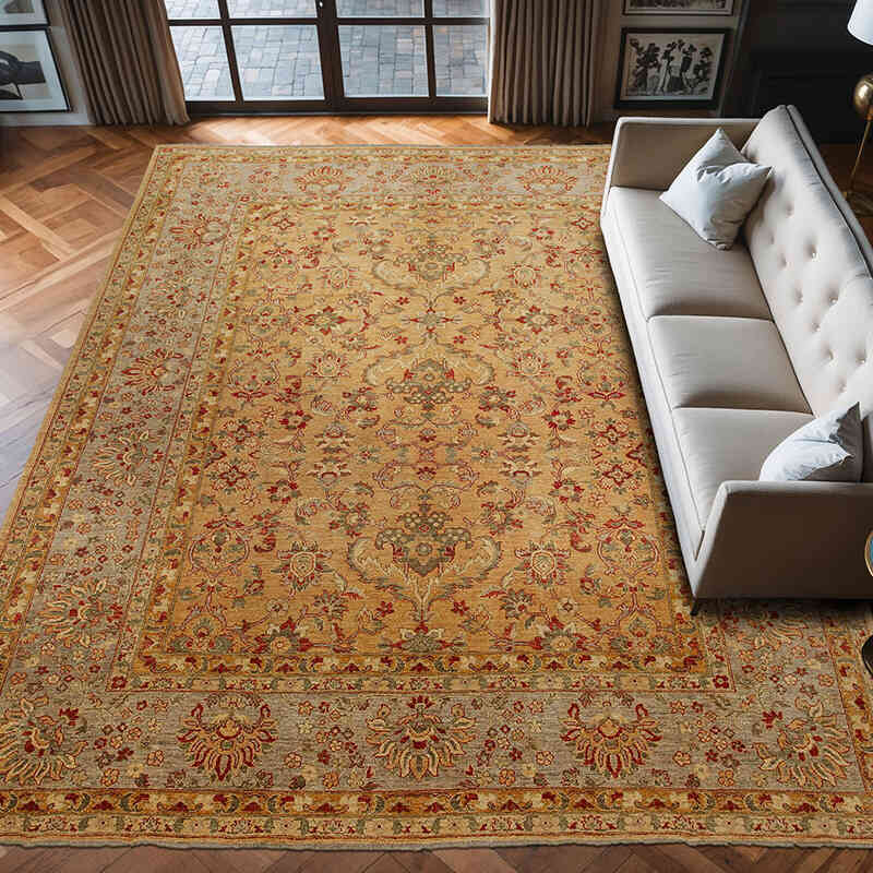 New Hand Knotted Wool Oushak Rug - 10' 2" x 13' 3" (122" x 159") - K0040726
