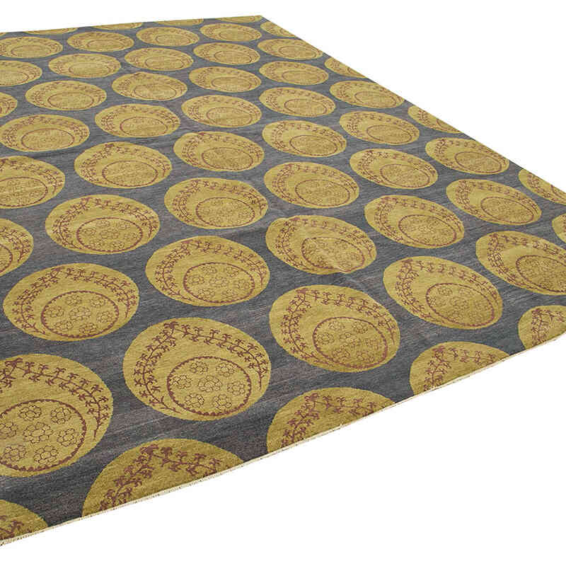 New Hand Knotted Wool Oushak Rug - 9'  x 12'  (108" x 144") - K0040727