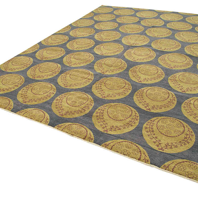 New Hand Knotted Wool Oushak Rug - 9'  x 12'  (108" x 144") - K0040727