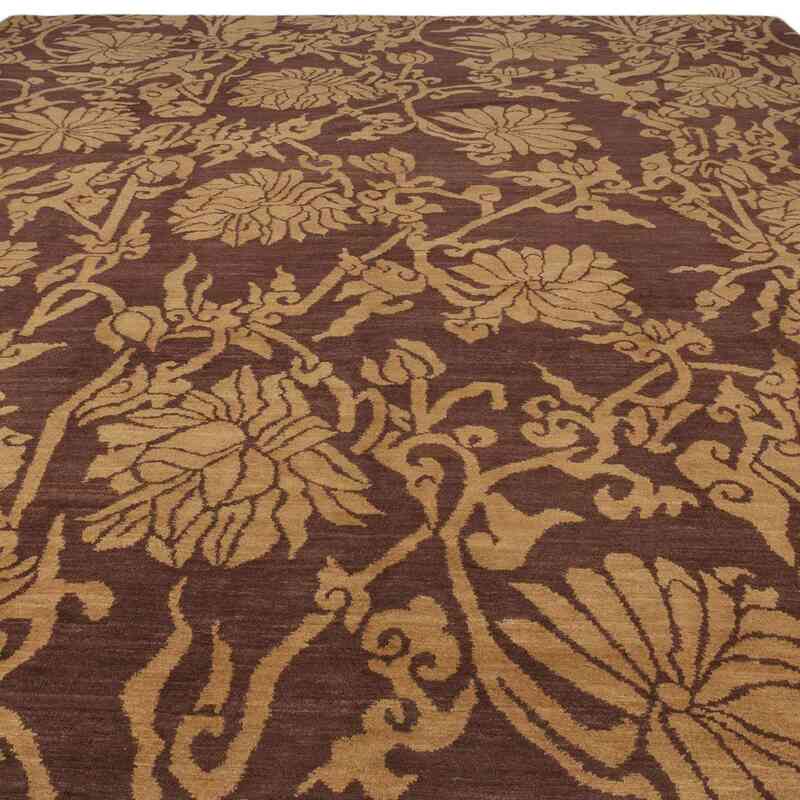 New Hand Knotted Wool Oushak Rug - 9' 8" x 13' 5" (116" x 161") - K0040735