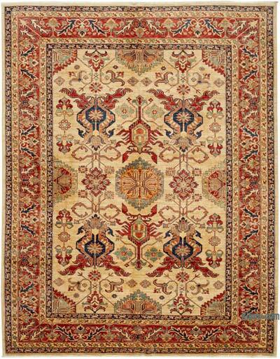 New Hand Knotted Wool Oushak Rug - 7' 11" x 10' 3" (95" x 123")