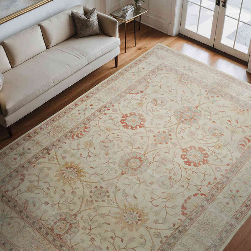 New Hand Knotted Wool Oushak Rug - 8' 9" x 11' 11" (105" x 143") - K0040739
