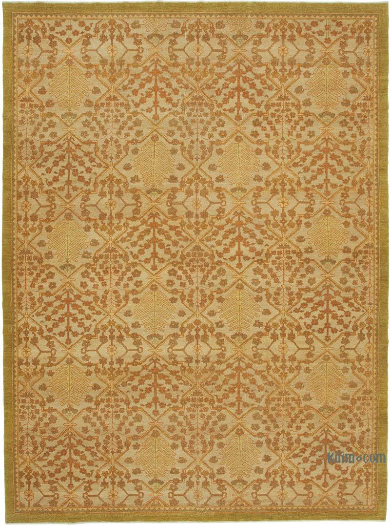 New Hand Knotted Wool Oushak Rug - 9' 1" x 12' 3" (109" x 147") - K0040757