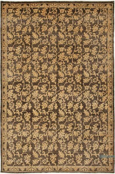 New Hand Knotted Wool Oushak Rug - 5' 11" x 9' 1" (71" x 109")