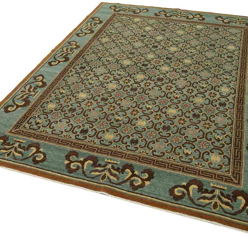 New Hand Knotted Wool Oushak Rug - 6'  x 8' 1" (72" x 97") - K0040791