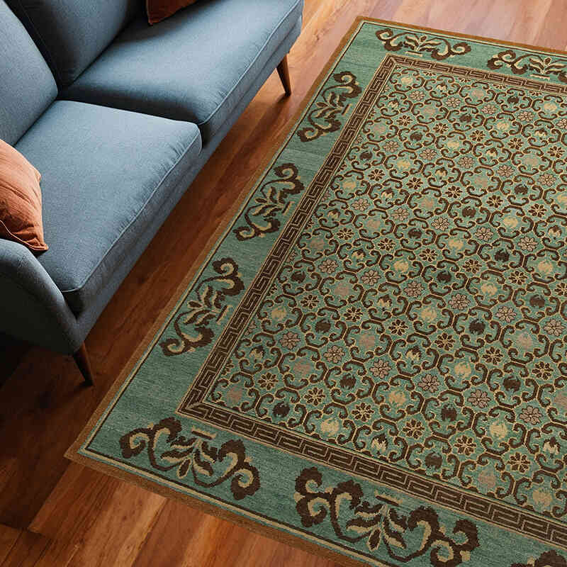 New Hand Knotted Wool Oushak Rug - 6'  x 8' 1" (72" x 97") - K0040791