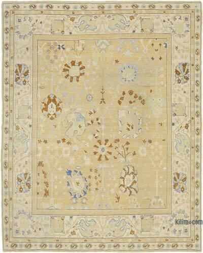 New Hand Knotted Wool Oushak Rug - 7' 10" x 9' 11" (94" x 119")