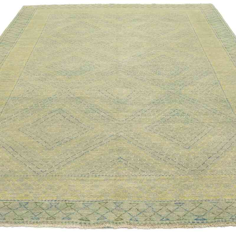 New Hand Knotted Wool Oushak Rug - 6' 2" x 8' 10" (74" x 106") - K0040798