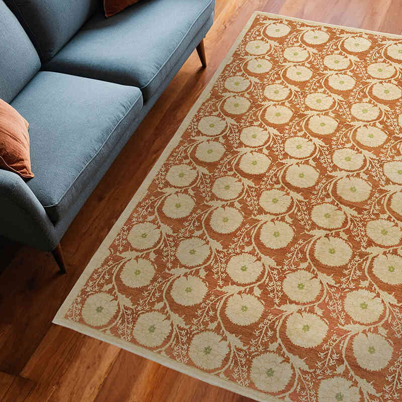 Nueva Alfombra Oushak Tejida a Mano - 184 cm x 238 cm - K0040804