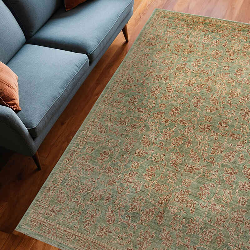 New Hand Knotted Wool Oushak Rug - 6'  x 8' 8" (72" x 104") - K0040813