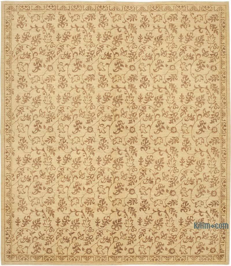 New Hand Knotted Wool Oushak Rug - 8' 2" x 9' 7" (98" x 115") - K0040814