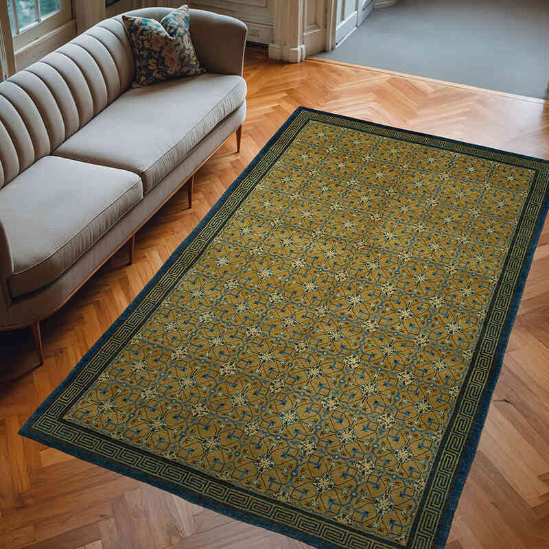 New Hand Knotted Wool Oushak Rug - 5' 10" x 9' 3" (70" x 111") - K0040825