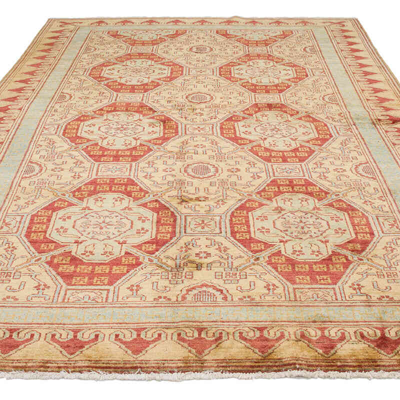 New Hand Knotted Wool Oushak Rug - 6' 1" x 9'  (73" x 108") - K0040831