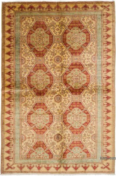 New Hand Knotted Wool Oushak Rug - 6' 1" x 9'  (73" x 108")