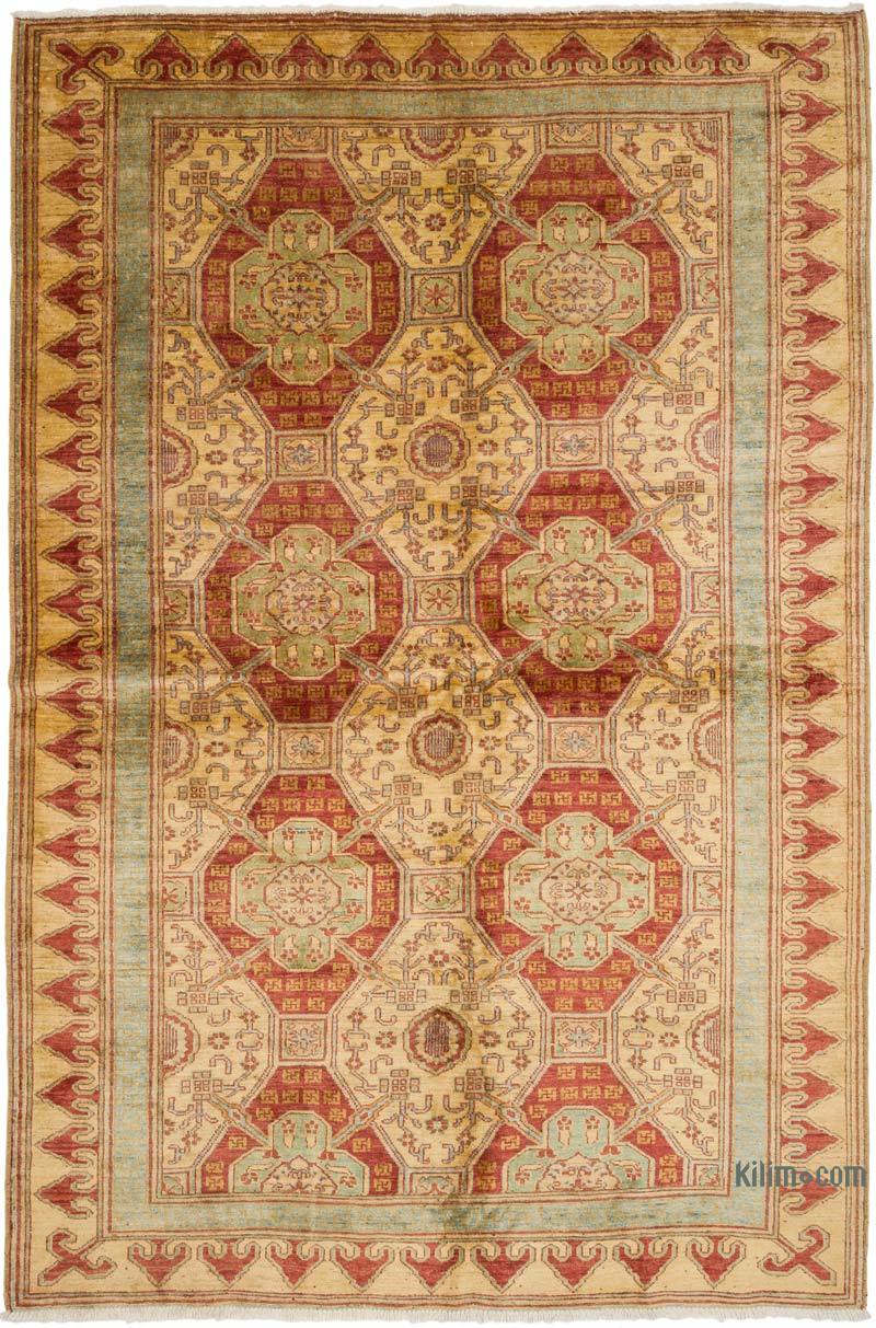 New Hand Knotted Wool Oushak Rug - 6' 1" x 9'  (73" x 108") - K0040831