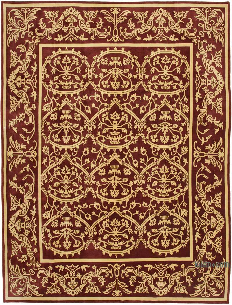 New Hand Knotted Wool Oushak Rug - 9' 3" x 12' 4" (111" x 148") - K0040832