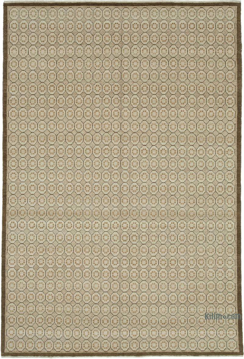 New Hand Knotted Wool Oushak Rug - 5' 11" x 9'  (71" x 108") - K0040834