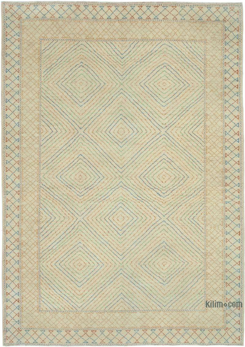 New Hand Knotted Wool Oushak Rug - 6' 2" x 8' 9" (74" x 105") - K0040841
