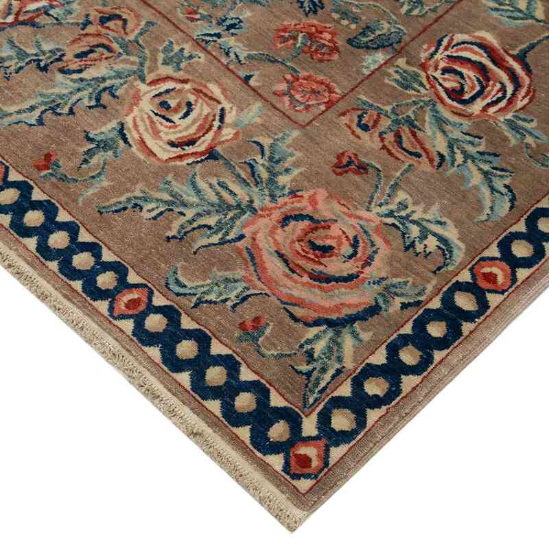 New Hand Knotted Wool Oushak Rug - 6' 9" x 8' 4" (81" x 100") - K0040843