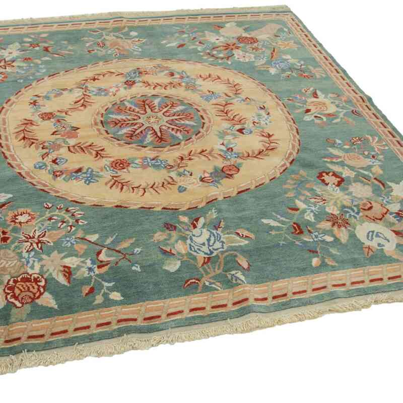 New Hand Knotted Wool Oushak Rug - 6' 11" x 6' 7" (83" x 79") - K0040851