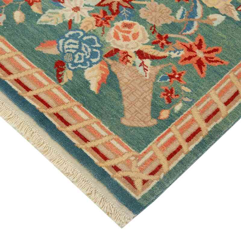 New Hand Knotted Wool Oushak Rug - 6' 11" x 6' 7" (83" x 79") - K0040851